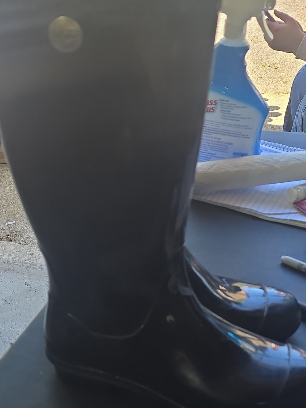 UGG Womans Glossy Black Waterproof Rain Boots